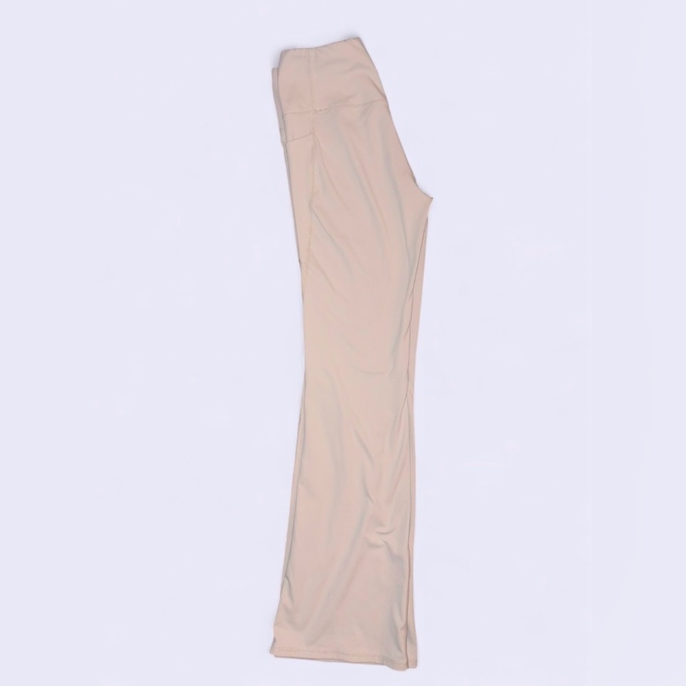 Beige High-Waisted Flare Yoga Pants w/ Pockets | Women’s Size Small - Picture 8 of 9